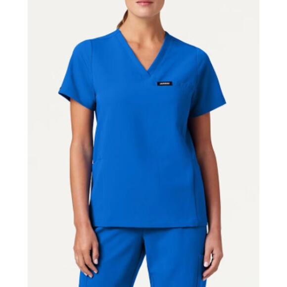 Jaanuu Women's Royal Blue Magna 3-Pocket Scrub Top- Size M - Picture 1 of 4